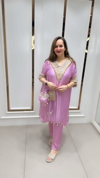 DESIGNER PARTYWEAR CORD-SET IN LAVENDER SHADE