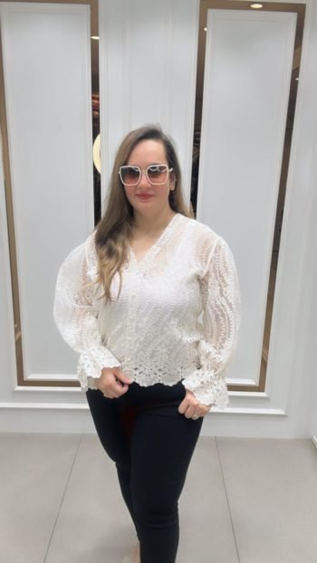 STYLISH WHITE TOP ON IMPORTED FABRIC
