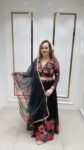 BLACK FANCY LAHANGA CHOLI ON CHINNON SILK