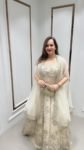 GORGEOUS CREAM AND GOLD LEHENGA WITH FULL OF HANDWORK ON SOFT ORGANZA