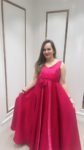 PARTYWEAR ONE-PIECE IN RANIPINK COLOUR ON IMPORTED FABRIC
