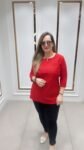 Vibrant Red Kurti Top On Cotton