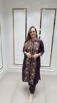 Designer Cord-Set In Rich Purple Shade On Cotton Reyon