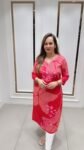 Vibrant Red Kurti On Cotton
