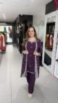 Unique Tunic Set With Shrug In Deep Purple On Pure Chinnon