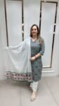 Plus Sizes 3-Piece Set In Charming Green On Pure Cotton