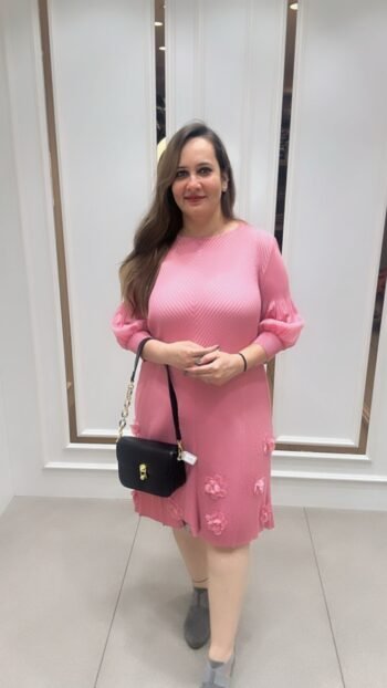 Bamboo Gown On Vibrant Pink In Imported Fabric