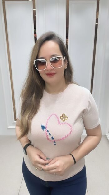 Beautiful Top In Soft Light Pink On Imported Fabric