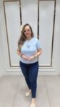 Beautiful T-Top In Both Light Blue And White Shade On Imported Fabric