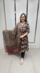 Angrakha Style A-Line Kurta Set  On Pure Cotton