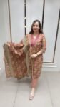 Beautiful Floral Cotton Set In Rich Pink & Gold Tunes