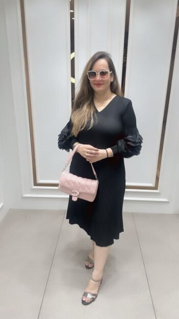 Stylish Bambu Gown In Black Shade On Imported Fabric