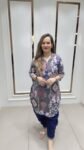 Beautiful 2-Piece Set In Rich Blue Shade On Pure Mal Silk