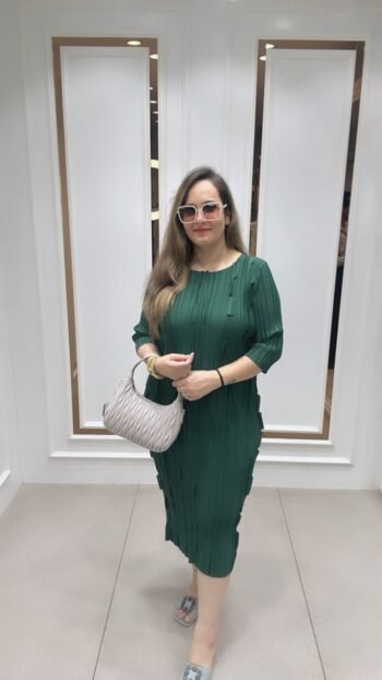 Beautiful Bambu Gown In Both Green & Black Shade On Imported Fabric