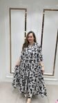 Beautiful Cotton Gown In Black & White Print