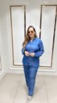 Stylish Western Cord-Set In Blue Shade