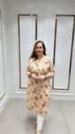 Printed cotton kurti in Soft Beige Shade