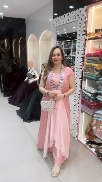 Designer One Piece In Lovely Blush Pink On Pure Chinnon