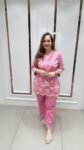 Pretty Cort-Set With Embroidery Work In Soft Pink On Pure Cotton