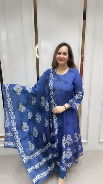 Beautiful Anarkali Suit On Striking Blue