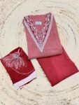 Pretty Pure Cotton Three Pieces Of Fabric In Rich Burgundy Tones