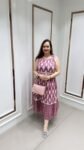 Beautiful Printed Gown In Lovely Burgundy On Pure Cotton
