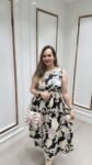 Beautiful Printed Gown In Chic Black & White On Pure Cotton