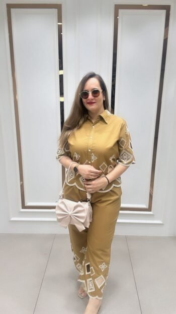 Beautiful Western Cord-Set In Stylish Mustard Yellow