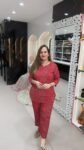 Pure Cotton Cord-Set In Rich Red