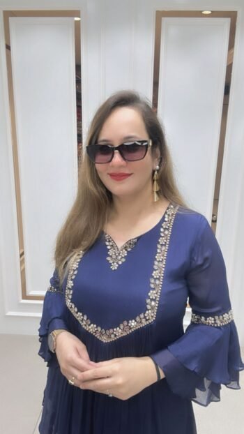 Stylish and elegant navy blue ethnic set