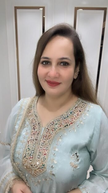 BEAUTIFUL THREE PIECE SET IN PURE DOLA SILK WITH HANDWORK