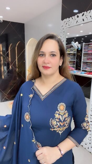 A BEAUTIFUL THREE PIECE SET IN PURE  COTTON WITH EMBROIDERY