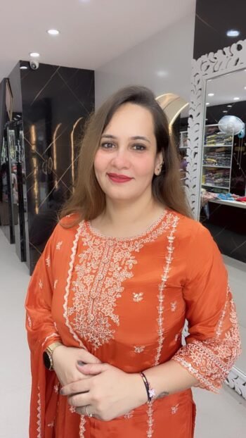 A vibrant shade of orange crafted from a comfortable and flowing fabric pure mul chanderi silk