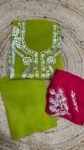 Exquisite unstitched suit features pure soft organza silk