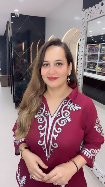 A stylish maroon co-ord set, crafted from comfortable cotton fabric