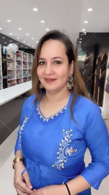 Royal Sapphire Mal Silk Anarkali Set