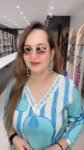 Blue Floral Printed Cotton-Rayon Straight Kurta Set