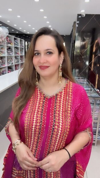 Purple Kaftan Kurta with Dhoti Pants Set