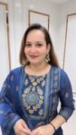 Navy Blue Chanderi Silk Embroidered Kurta Pant Set with Dupatta
