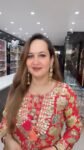 Red Muslin Silk Gown-Style  Set with Dupatta