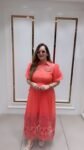 Coral Imported Schiffli Shirt Dress For Women – Richa’s Fashion