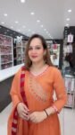Noor Orange Chanderi Anarkali suit Ensemble Set - Richa's Fashion