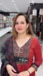 Women’s Designer Rust Red Kurta Suit Set with Printed Palazzo & Elegant Black Floral Dupatta - Richa's Fashion