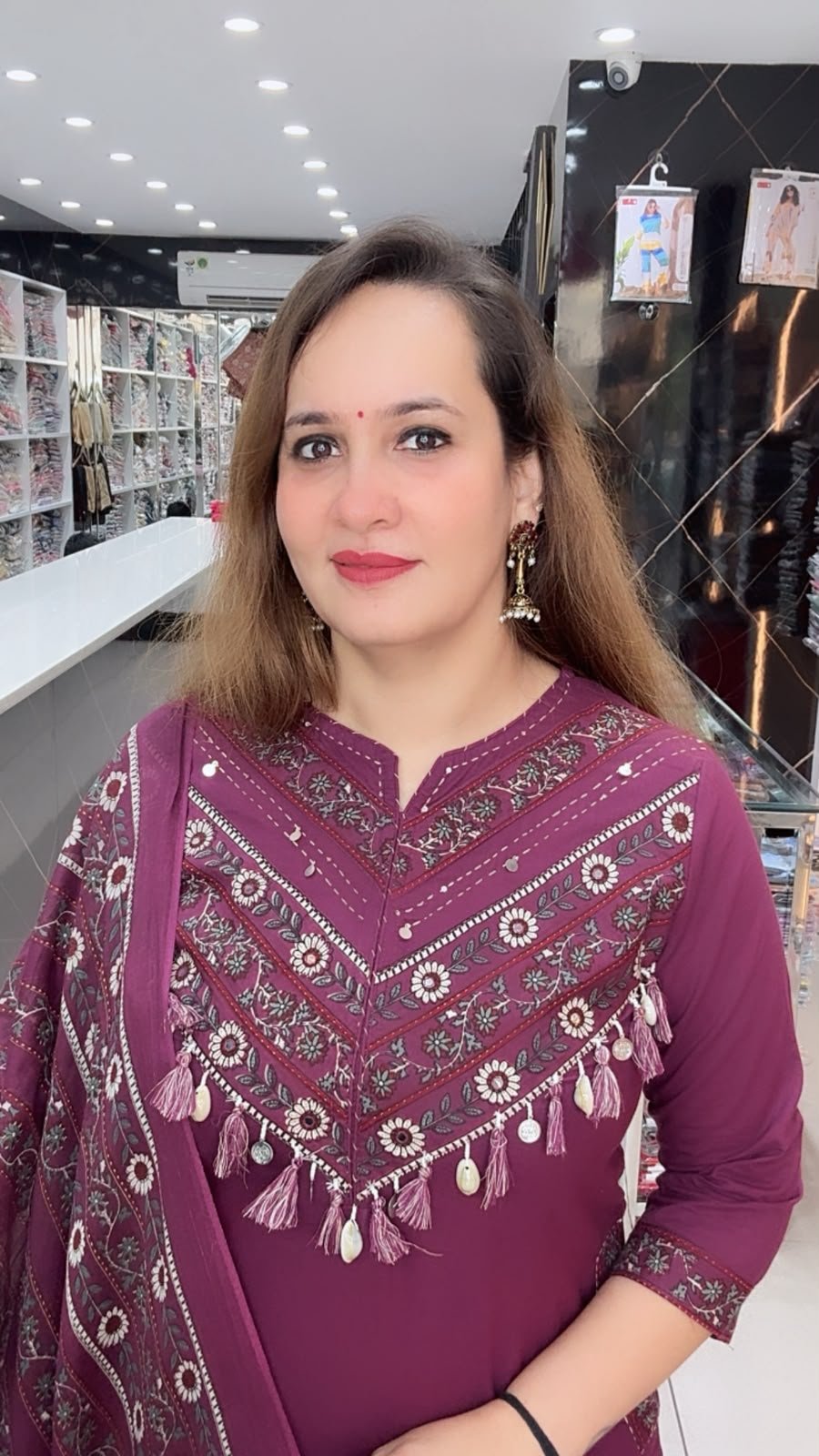 Women's Festive Purple Straight Kurti Pant Set with Kalamkari Print Dupatta - Richa's Fashion Women's Festive Purple Straight Kurti Pant Set with Kalamkari Print Dupatta - Richa's Fashion