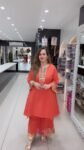 Elegant Coral Orange Embellished A-Line Kurta Palazzo Set with Traditional Detailing – Richa’s Fashion