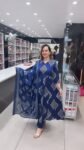 Luxury Royal Blue Printed Kurta Set with Artistic Traditional Patterns for Festive – Richa’s Fashion
