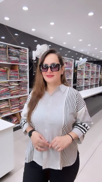 Urban Chic Monochrome Striped Tunic Shirt - Richa's Fashion