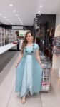 Sky Blue Embellished Cape Style Palazzo Gown Set for Women – Richa’s Fashion