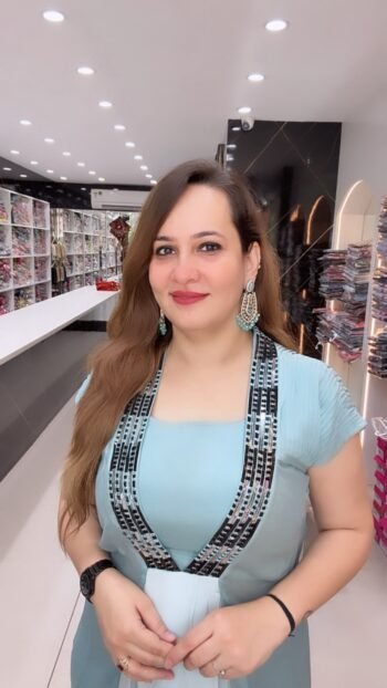 Sky Blue Embellished Cape Style Palazzo Gown Set for Women - Richa's Fashion