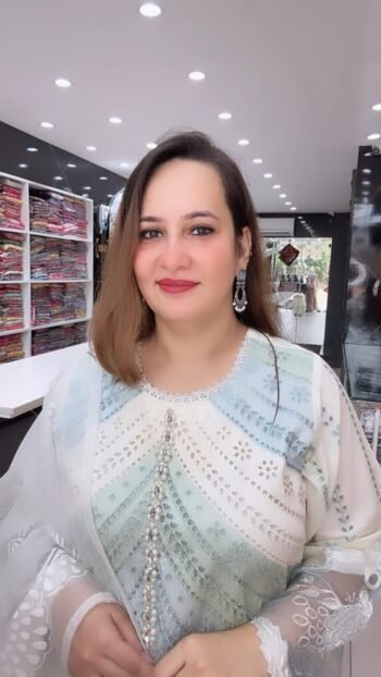 Pastel Mint Printed Kurta Pant Set with Organza Dupatta - Richa's Fashion